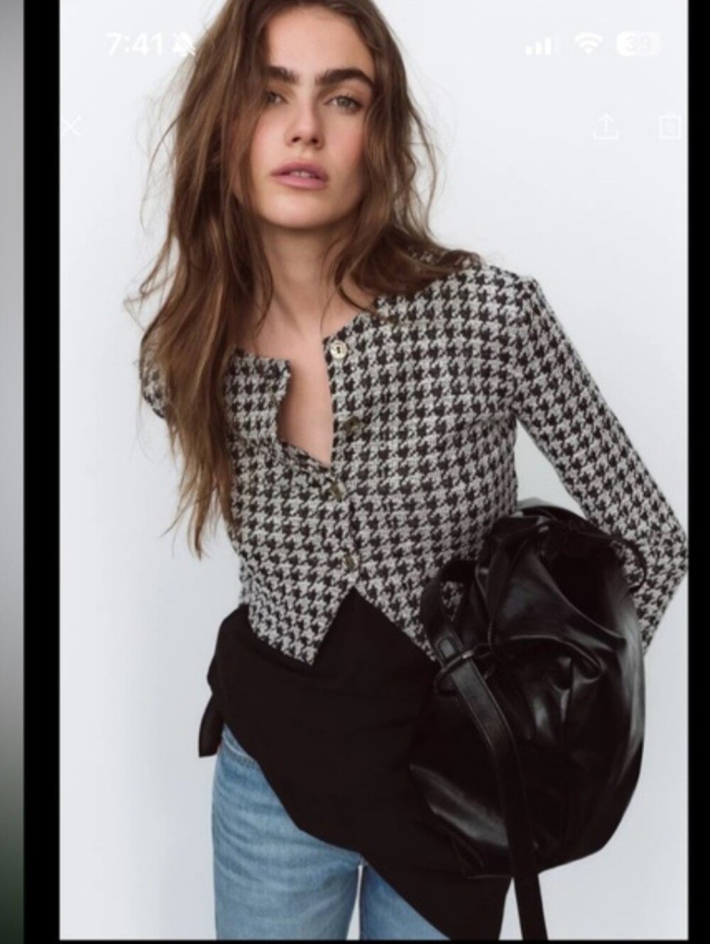 Zara Houndstooth Jacket